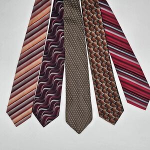 Bundle of 5 Men's Silk Neckties – Croft & Barrow,‎ Dockers, Arrow – Geometric...
